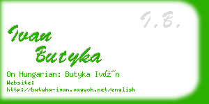 ivan butyka business card